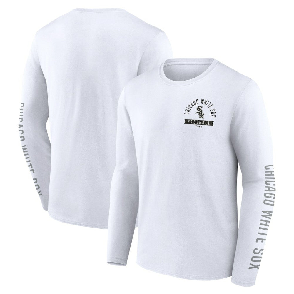 Chicago White Sox Fanatics Press Box Long Sleeve T-Shirt - White - Fanatics Online