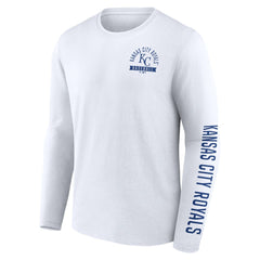 Kansas City Royals Fanatics Press Box Long Sleeve T-Shirt - White - Fanatics Discount