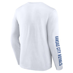 Kansas City Royals Fanatics Press Box Long Sleeve T-Shirt - White - Fanatics Discount