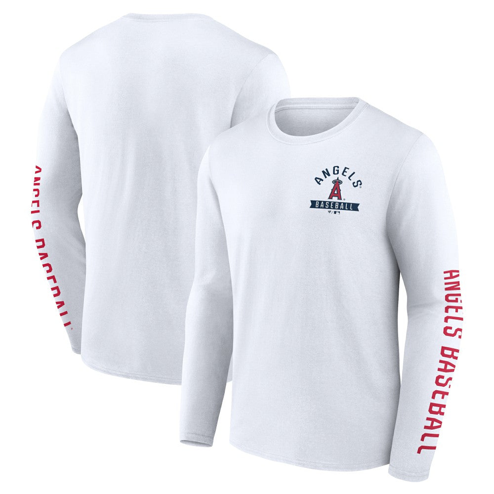 Los Angeles Angels Fanatics Press Box Long Sleeve T-Shirt - White - Fanatics Sale