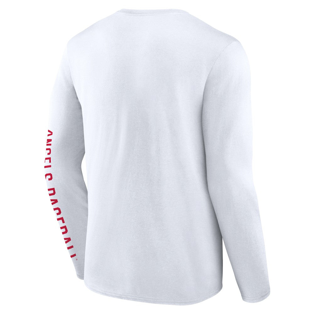 Los Angeles Angels Fanatics Press Box Long Sleeve T-Shirt - White - Fanatics Sale
