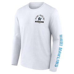Miami Marlins Fanatics Press Box Long Sleeve T-Shirt - White - Fanatics Online