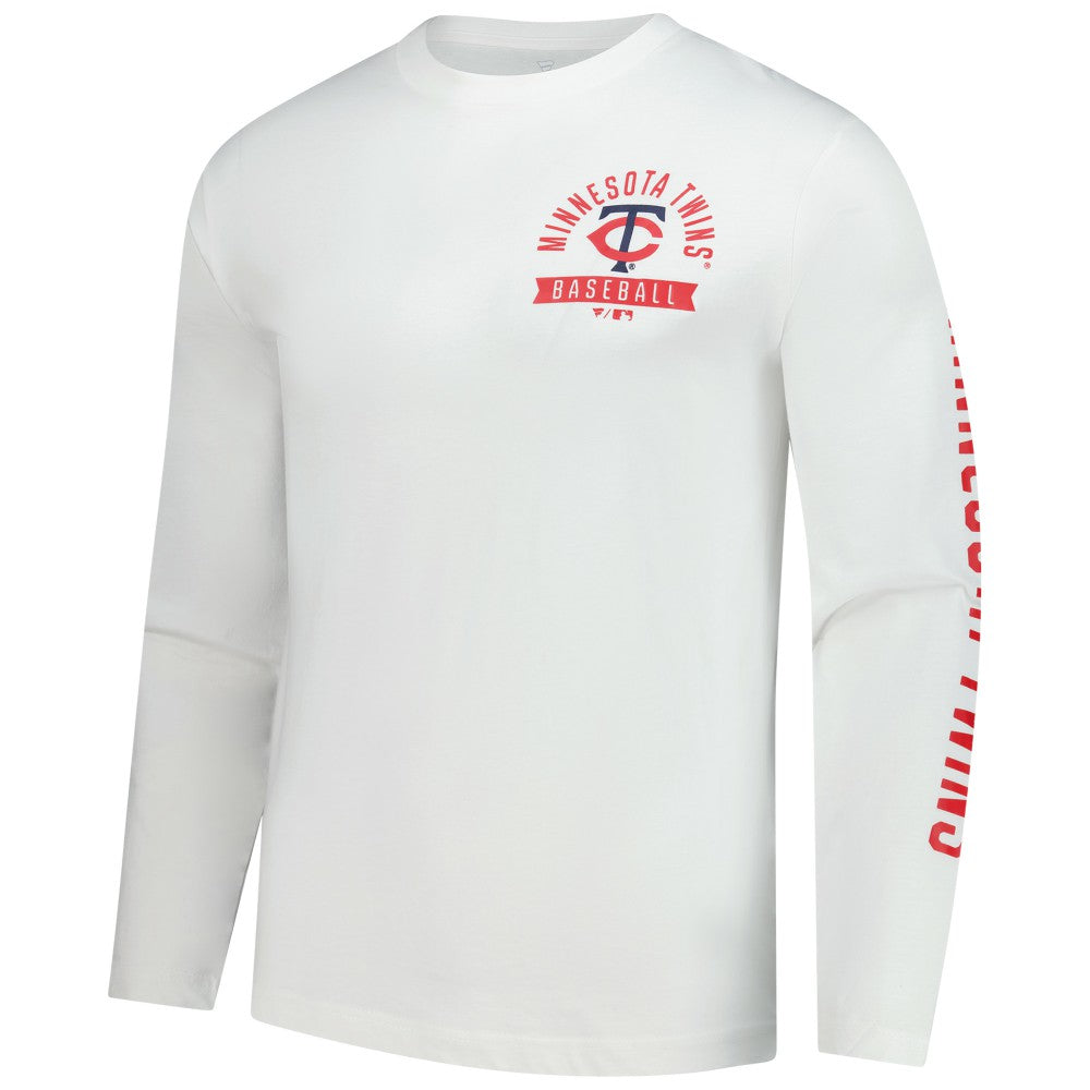 Minnesota Twins Fanatics Press Box Long Sleeve T-Shirt - White - Fanatics on Sale