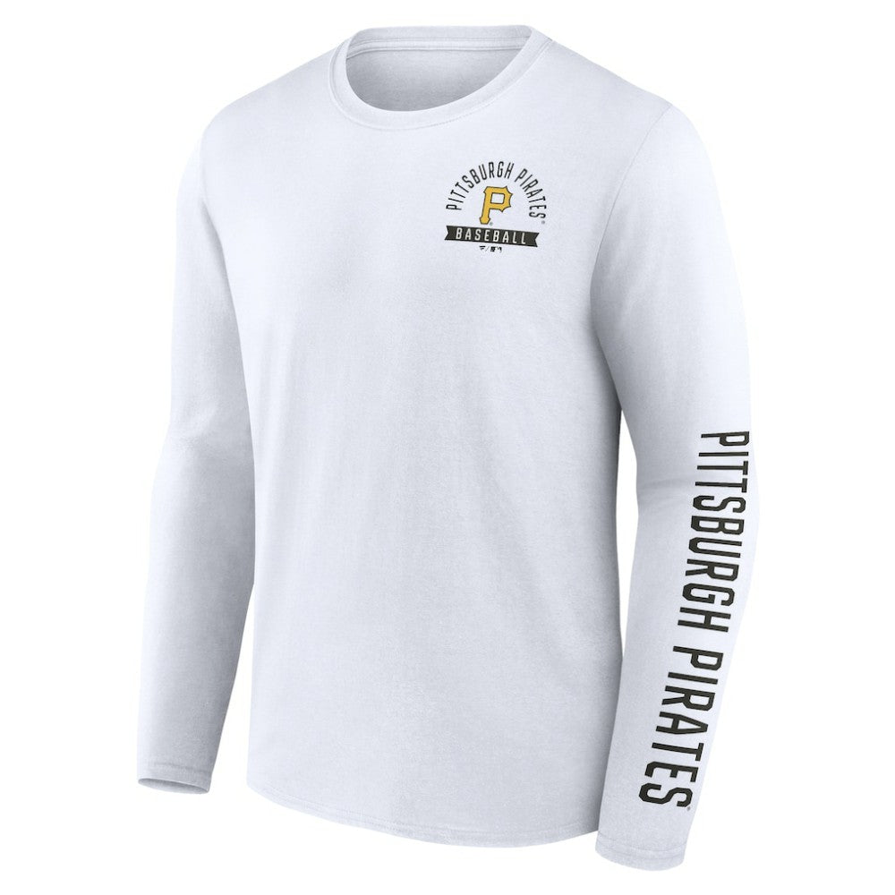 Pittsburgh Pirates Fanatics Press Box Long Sleeve T-Shirt - White - Fanatics Discount