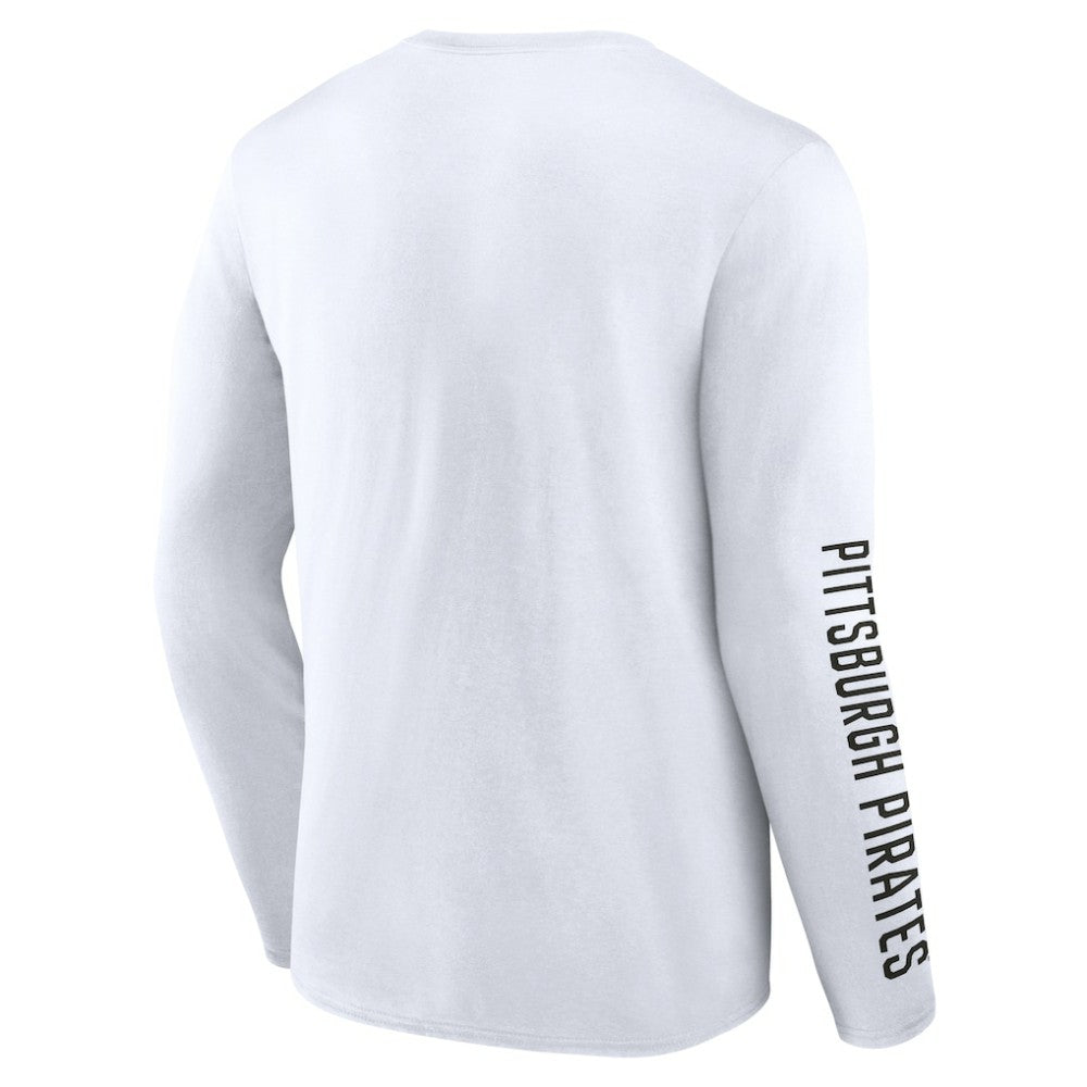Pittsburgh Pirates Fanatics Press Box Long Sleeve T-Shirt - White - Fanatics Discount
