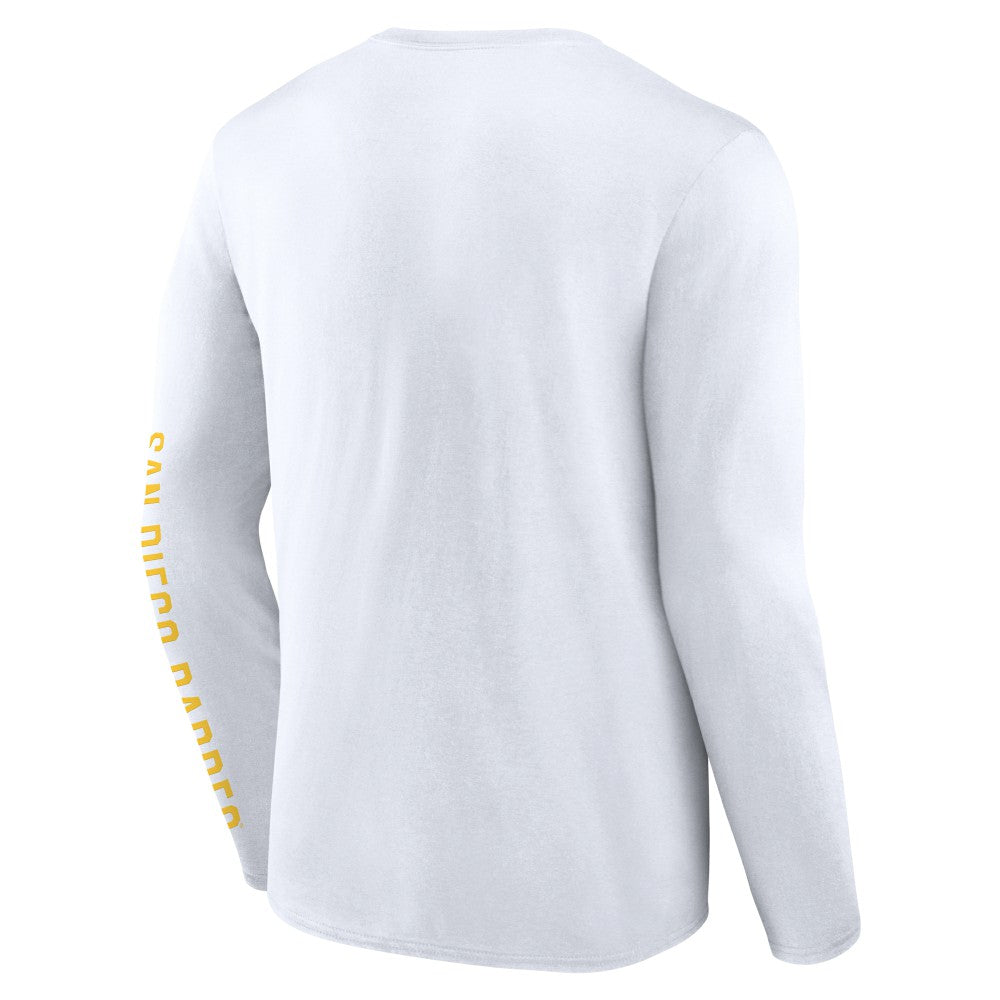 San Diego Padres Fanatics Press Box Long Sleeve T-Shirt - White - Fanatics Lifestyle