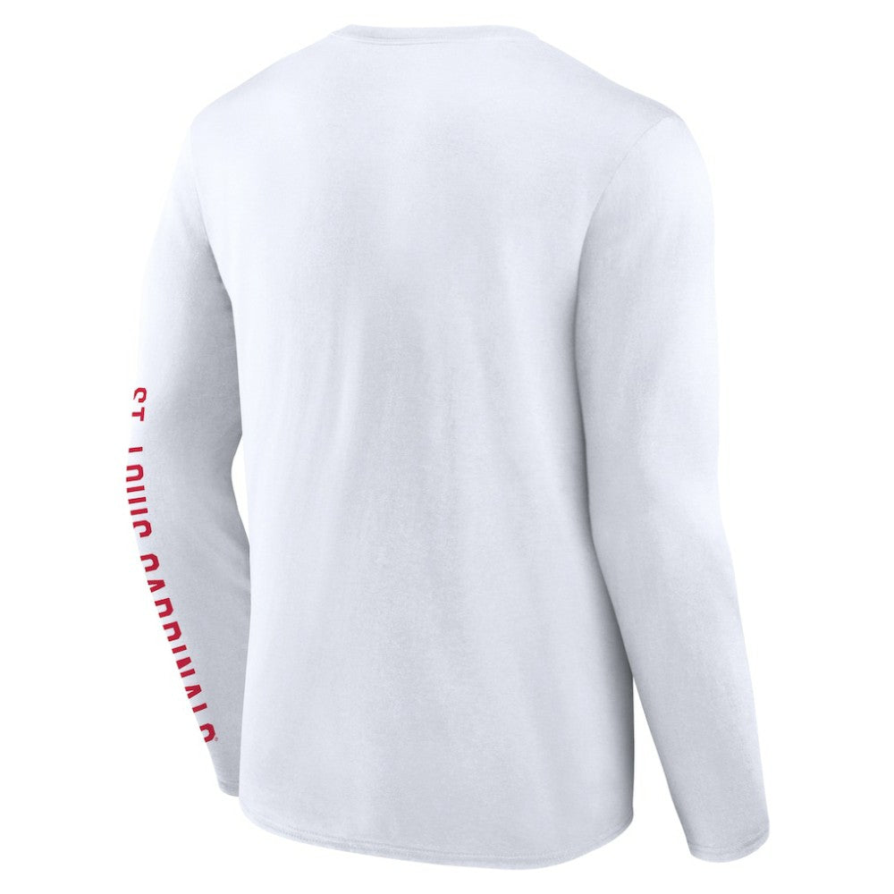 St. Louis Cardinals Fanatics Press Box Long Sleeve T-Shirt - White - Fanatics Sale