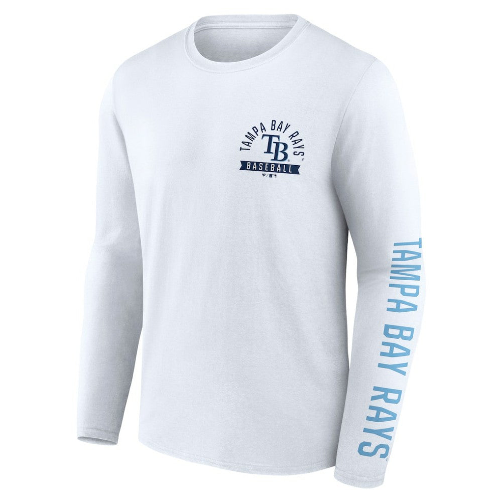 Tampa Bay Rays Fanatics Press Box Long Sleeve T-Shirt - White - Fanatics Sale
