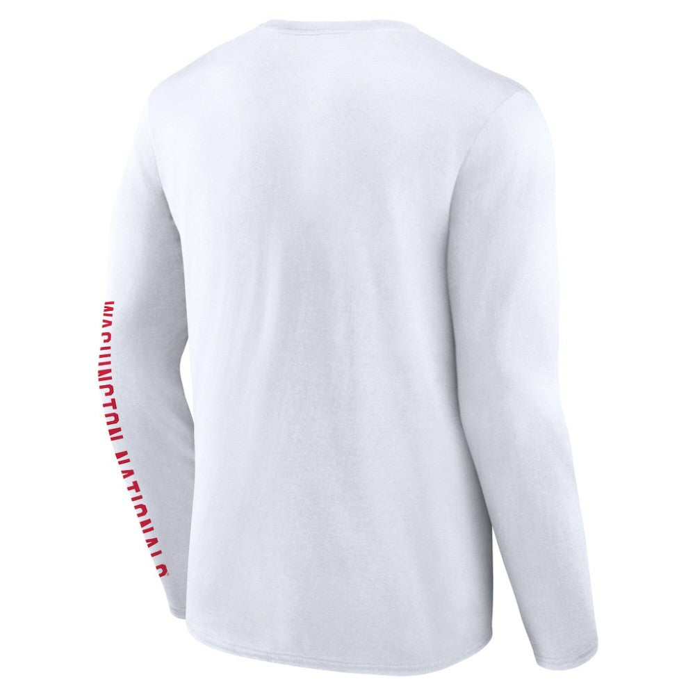 Washington Nationals Fanatics Press Box Long Sleeve T-Shirt - White - Fanatics Discount