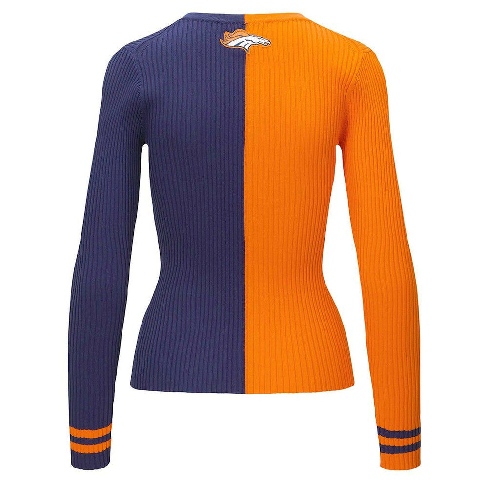 Denver Broncos STAUD Women's Cargo Sweater Orange/Navy