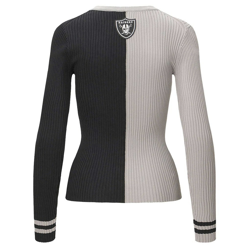 Las Vegas Raiders STAUD Women's Cargo Sweater Silver/Black