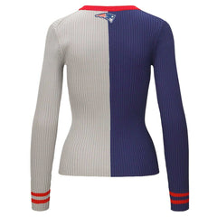 New England Patriots STAUD Women's Cargo Sweater Navy/Gray
