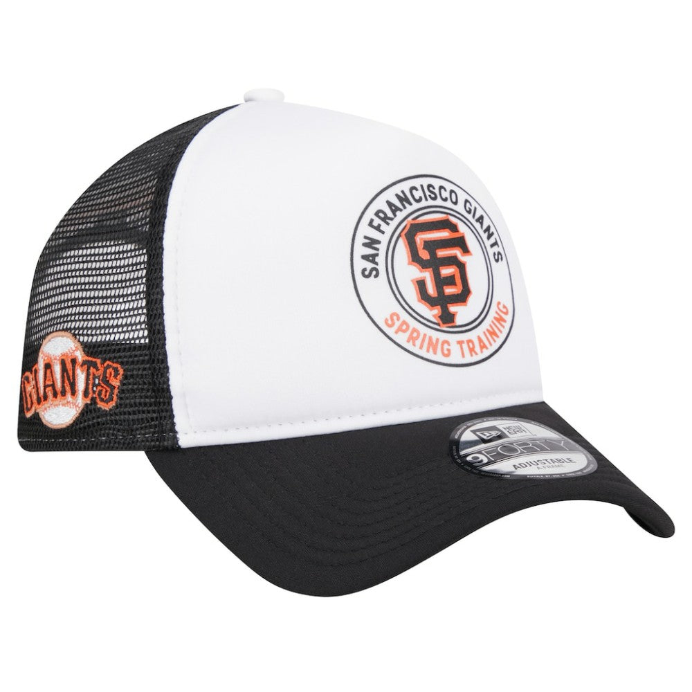 San Francisco Giants New Era Spring Training Circle Foam A-Frame 9FORTY Trucker Adjustable Hat - White/Black - New Era Sale