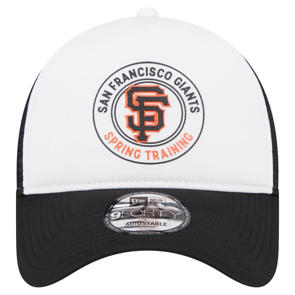 San Francisco Giants New Era Spring Training Circle Foam A-Frame 9FORTY Trucker Adjustable Hat - White/Black - New Era Sale