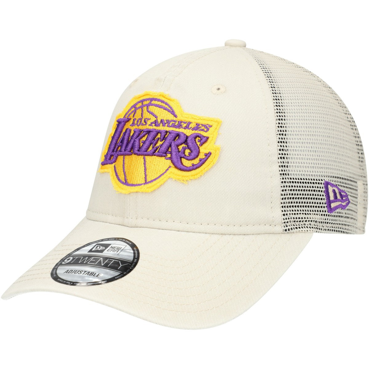 Los Angeles Lakers Rough Edge Logo Trucker 9TWENTY Adjustable Hat Cream | New Era Lifestyle