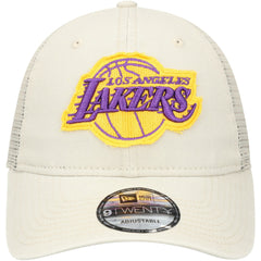 Los Angeles Lakers Rough Edge Logo Trucker 9TWENTY Adjustable Hat Cream | New Era Lifestyle