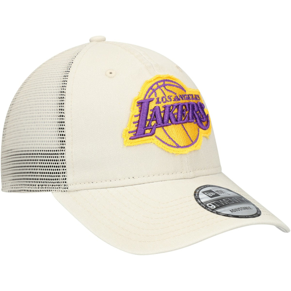 Los Angeles Lakers Rough Edge Logo Trucker 9TWENTY Adjustable Hat Cream | New Era Lifestyle