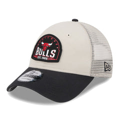 Chicago Bulls Throwback Patch Trucker 9FORTY Adjustable Hat Khaki/Black | New Era discount