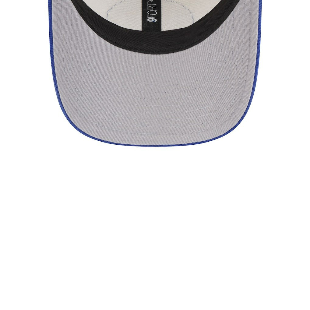 Golden State Warriors Throwback Patch Trucker 9FORTY Adjustable Hat for sale Khaki/Royal | New Era outlet