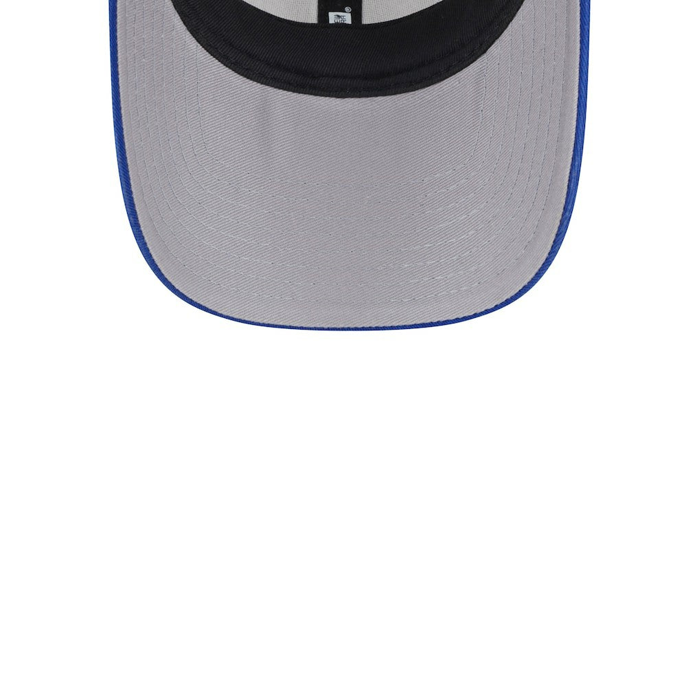 Philadelphia 76ers Throwback Patch Trucker 9FORTY Adjustable Hat Khaki/Royal | New Era online
