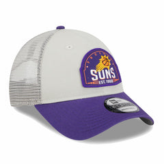 Phoenix Suns Throwback Patch Trucker 9FORTY Adjustable Hat Khaki/Purple | New Era discount