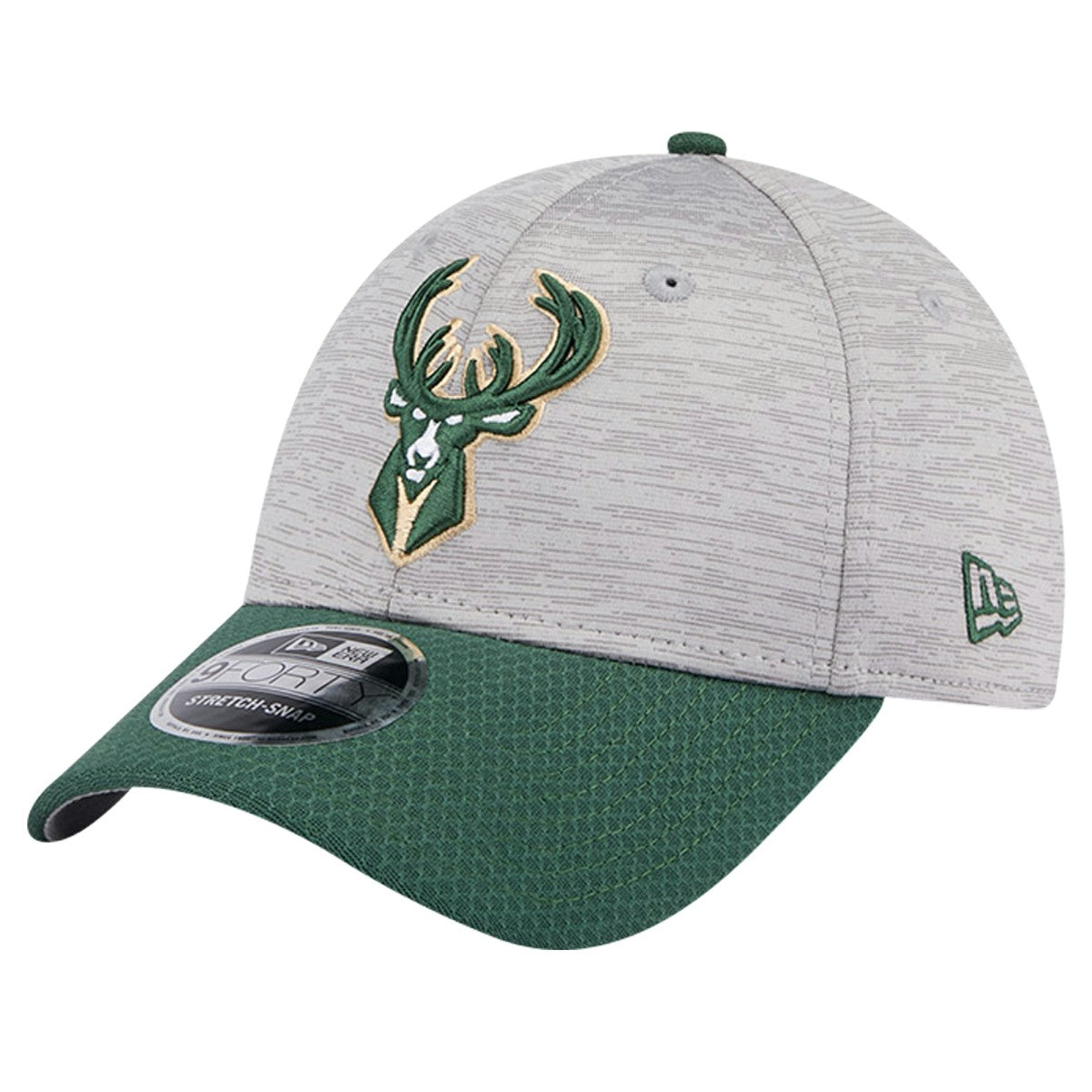 Milwaukee Bucks Active Digi-Tech Two-Tone 9FORTY Adjustable Hat Heather Gray/Hunter Green | New Era