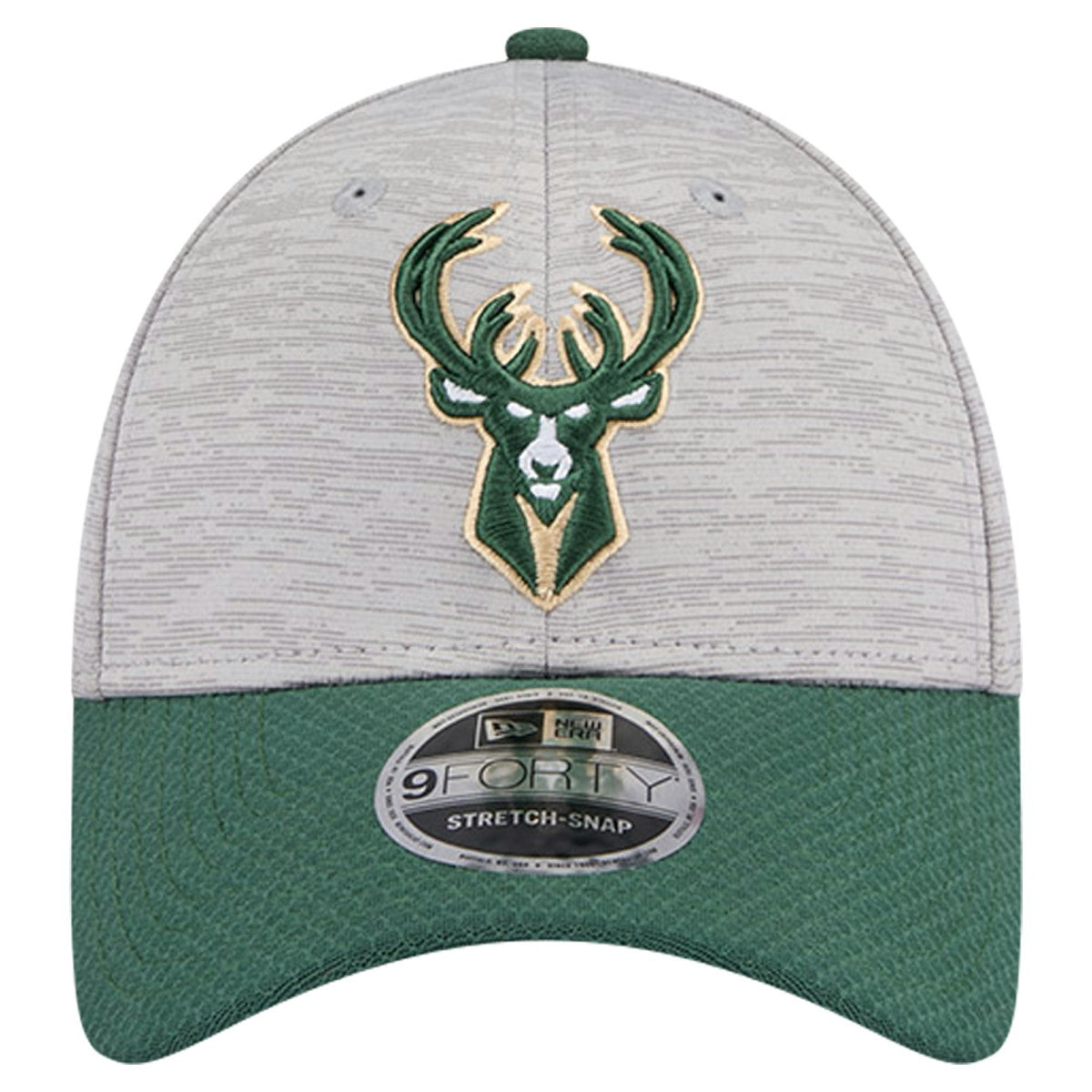 Milwaukee Bucks Active Digi-Tech Two-Tone 9FORTY Adjustable Hat Heather Gray/Hunter Green | New Era