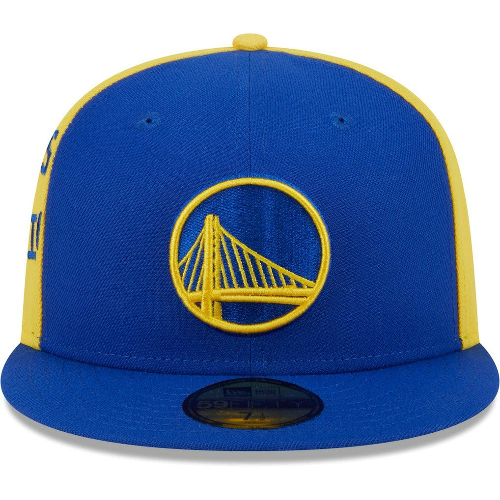 Golden State Warriors Gameday Wordmark 59FIFTY Fitted Hat for sale Royal/Gold | New Era discount