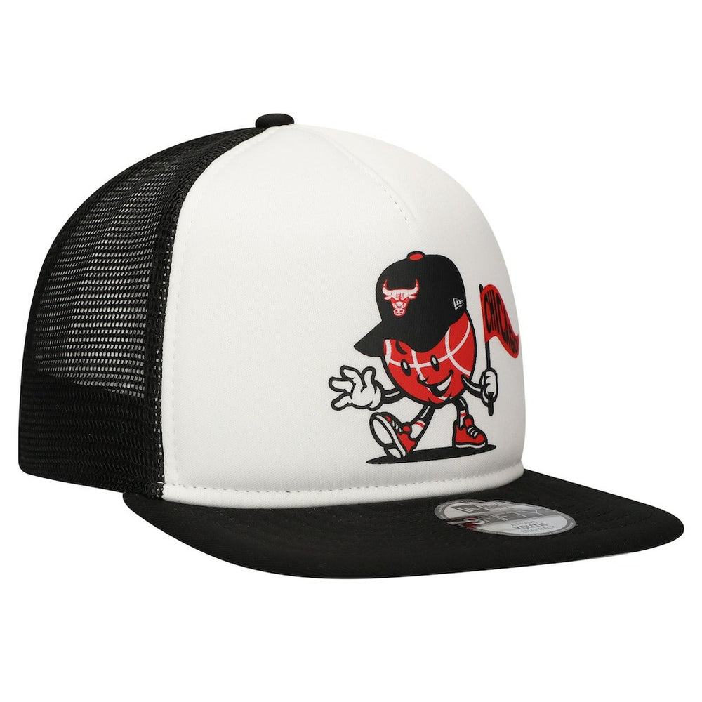 Chicago Bulls Youth Court Sport Mascot 9FIFTY Snapback Hat White/Black | New Era outlet