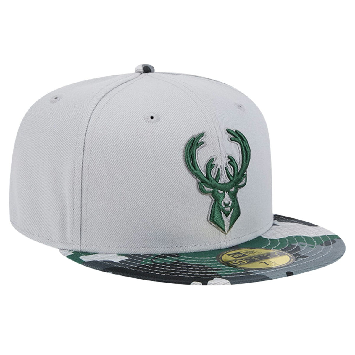 Milwaukee Bucks Active Color Camo Visor 59FIFTY Fitted Hat Gray | New Era outlet