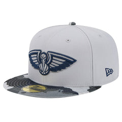 New Orleans Pelicans Active Color Camo Visor 59FIFTY Fitted Hat Gray | New Era for sale