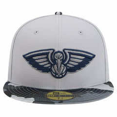 New Orleans Pelicans Active Color Camo Visor 59FIFTY Fitted Hat Gray | New Era for sale