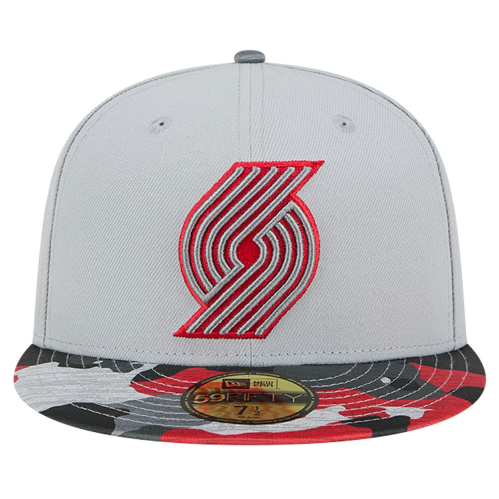 Portland Trail Blazers Active Color Camo Visor 59FIFTY Fitted Hat Gray | New Era US