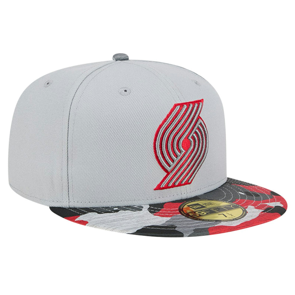 Portland Trail Blazers Active Color Camo Visor 59FIFTY Fitted Hat Gray | New Era US
