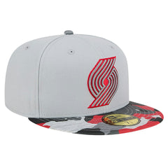 Portland Trail Blazers Active Color Camo Visor 59FIFTY Fitted Hat Gray | New Era US