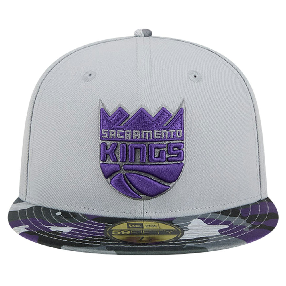 Sacramento Kings Active Color Camo Visor 59FIFTY Fitted Hat Gray | New Era for sale