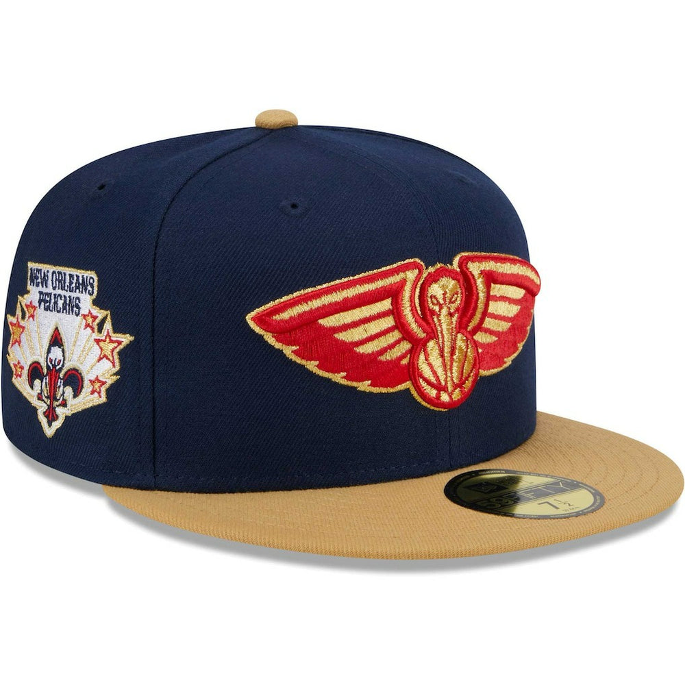 New Orleans Pelicans Gameday Gold Pop Stars 59FIFTY Fitted Hat Navy/Gold | New Era Lifestyle