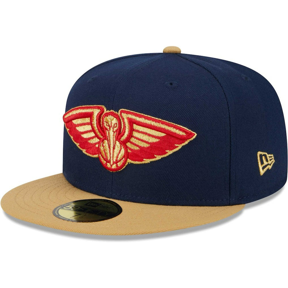 New Orleans Pelicans Gameday Gold Pop Stars 59FIFTY Fitted Hat Navy/Gold | New Era Lifestyle