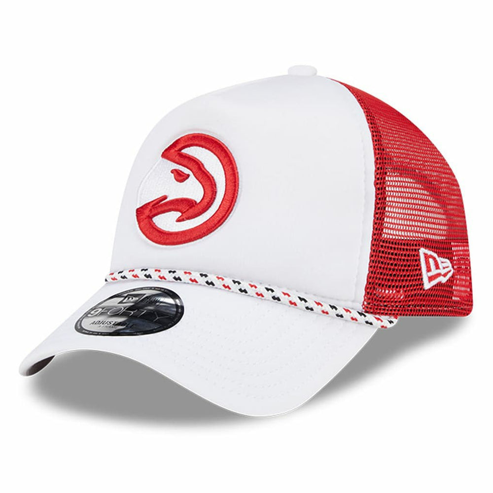 Atlanta Hawks Court Sport Foam A-Frame 9FORTY Adjustable Trucker Hat White/Red | New Era US