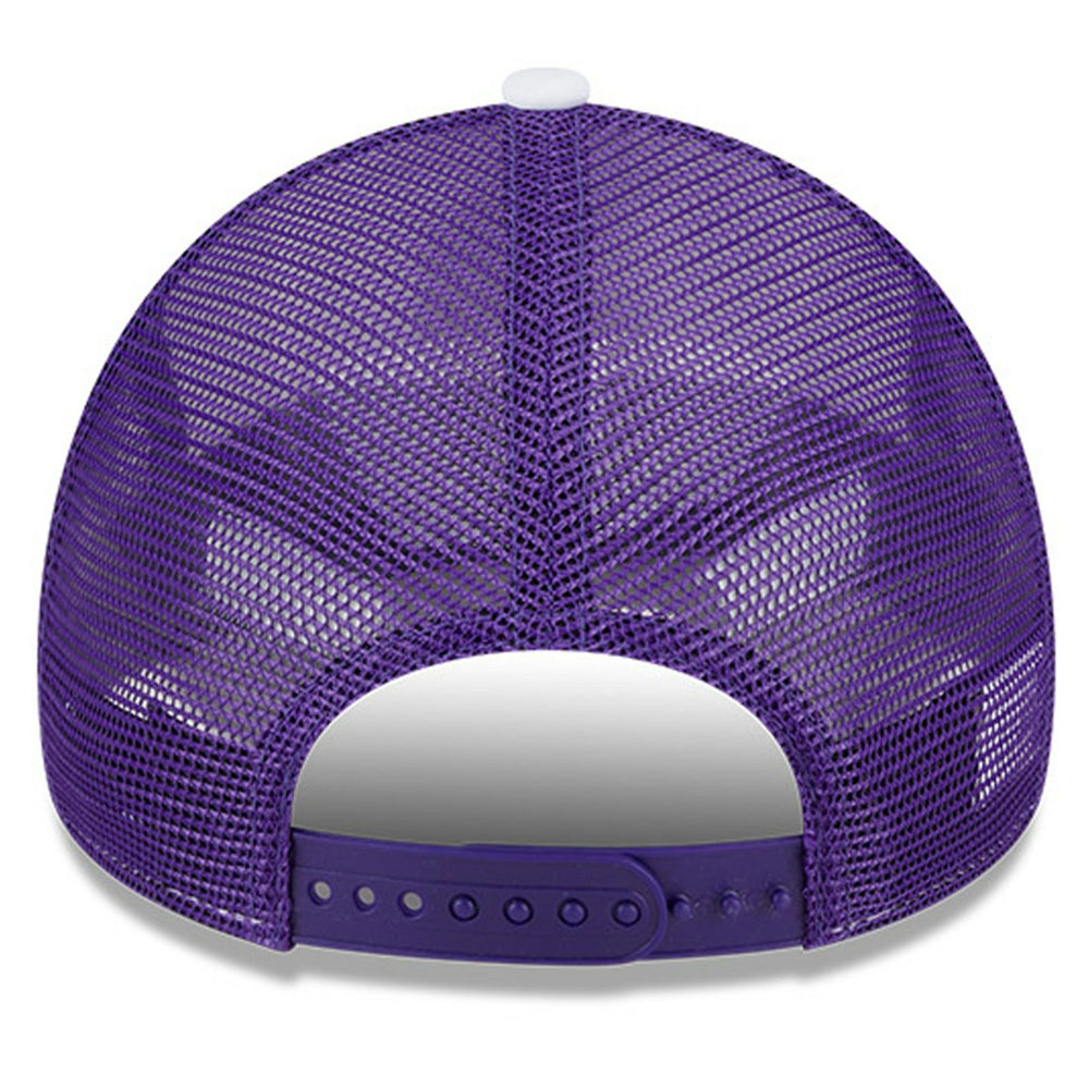 Los Angeles Lakers Court Sport Foam A-Frame 9FORTY Adjustable Trucker Hat White/Purple | New Era online