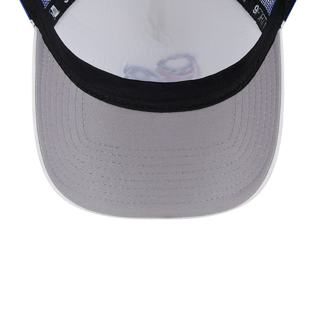 Philadelphia 76ers Court Sport Foam A-Frame 9FORTY Adjustable Trucker Hat White/Royal | New Era discount