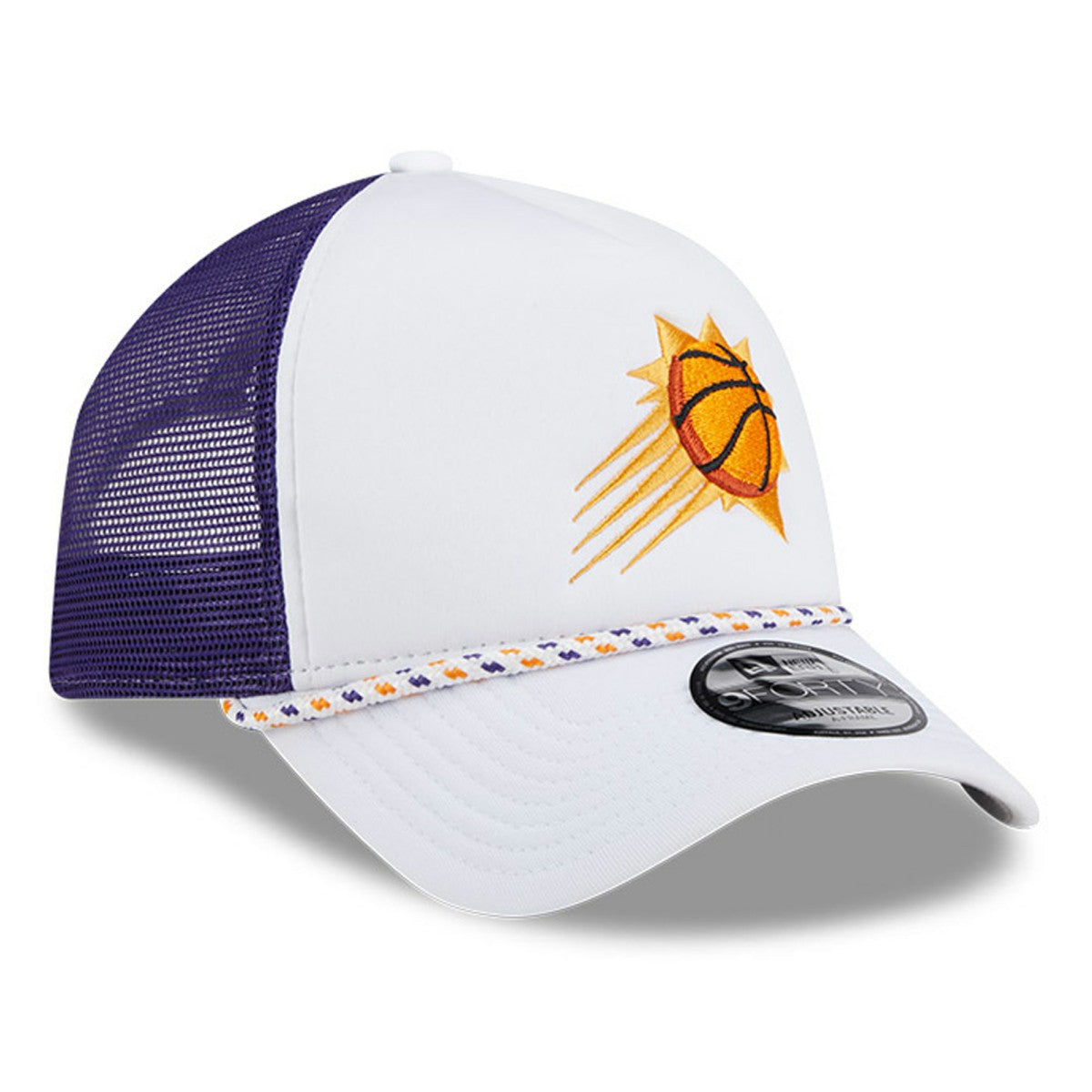 Phoenix Suns Court Sport Foam A-Frame 9FORTY Adjustable Trucker Hat White/Purple | New Era Lifestyle