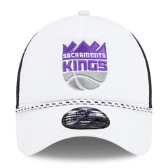 Sacramento Kings Court Sport Foam A-Frame 9FORTY Adjustable Trucker Hat White/Black | New Era
