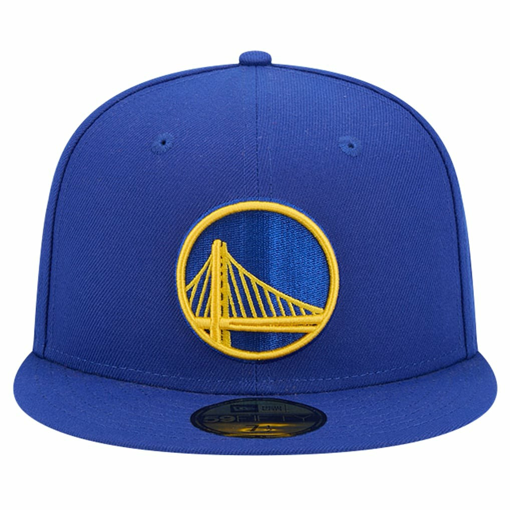 Golden State Warriors Court Sport Leather Applique 59FIFTY Fitted Hat for sale Royal | New Era US
