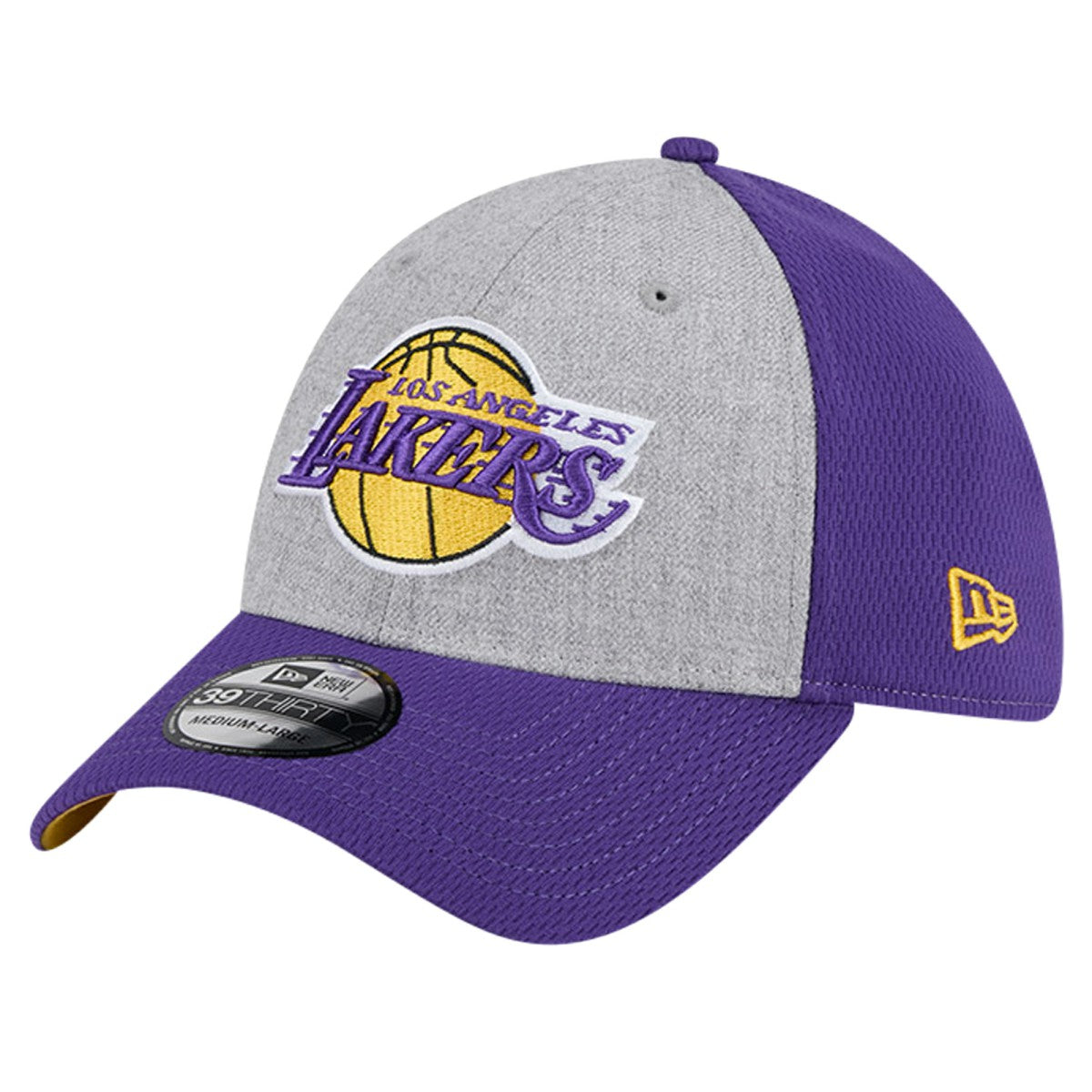 Los Angeles Lakers Two-Tone 39THIRTY Flex Hat Heather Gray/Purple | New Era US