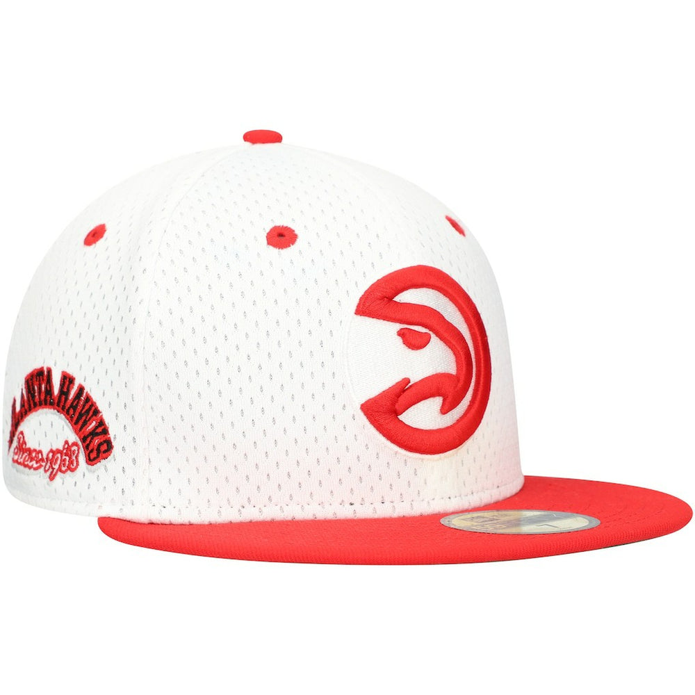 Atlanta Hawks Throwback 2Tone 59FIFTY Fitted Hat White/Red | New Era