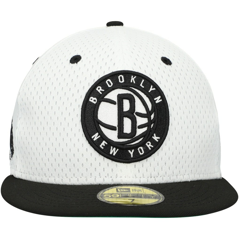 Brooklyn Nets Throwback 2Tone 59FIFTY Fitted Hat White/Black | New Era US