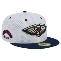 New Orleans Pelicans Throwback 2Tone 59FIFTY Fitted Hat White/Navy | New Era for sale