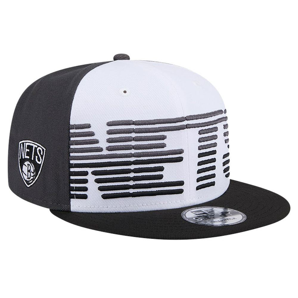 Brooklyn Nets Throwback Gradient Tech Font 9FIFTY Snapback Hat White/Black | New Era discount