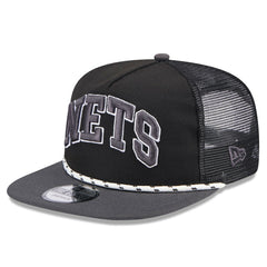 Brooklyn Nets Throwback Team Arch Golfer Snapback Hat Black/Charcoal | New Era Near Me